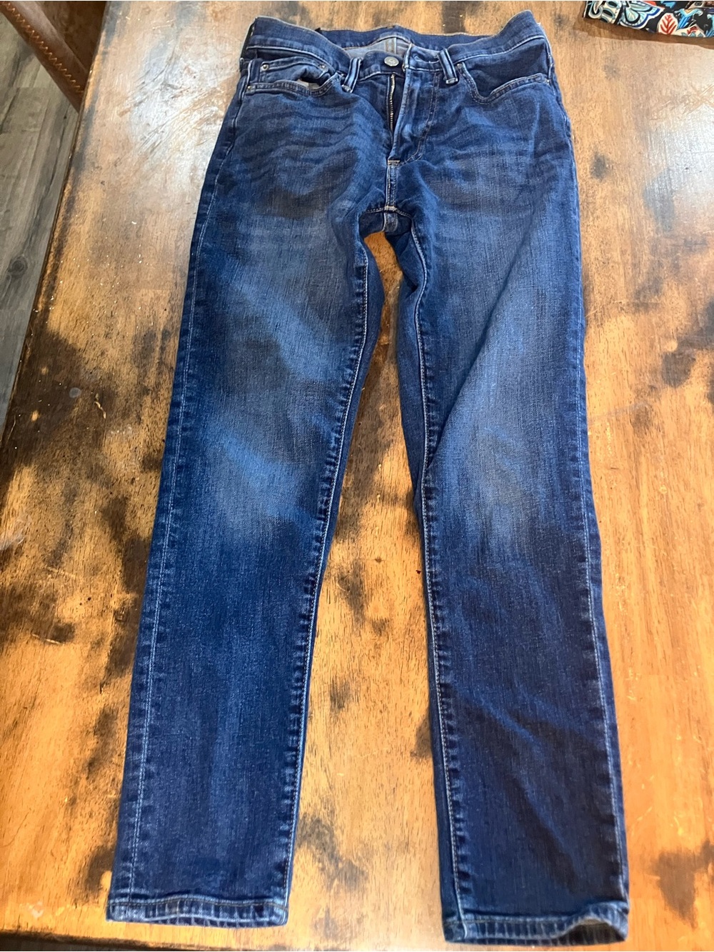 Abercrombie & Fitch Men's Skinny Jeans in Dark Blue Denim